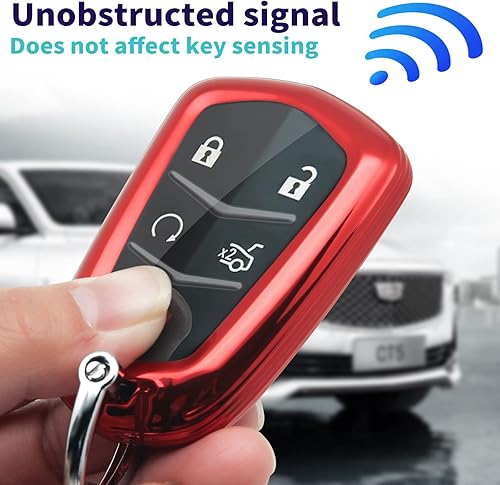 Miniatura 9 de Llavero para llave. La caja avanzada de TPU suave es compatible con Cadillac STS CTS XT5 Escalade CT6 ATS SRX llave de 3456 botones de protección