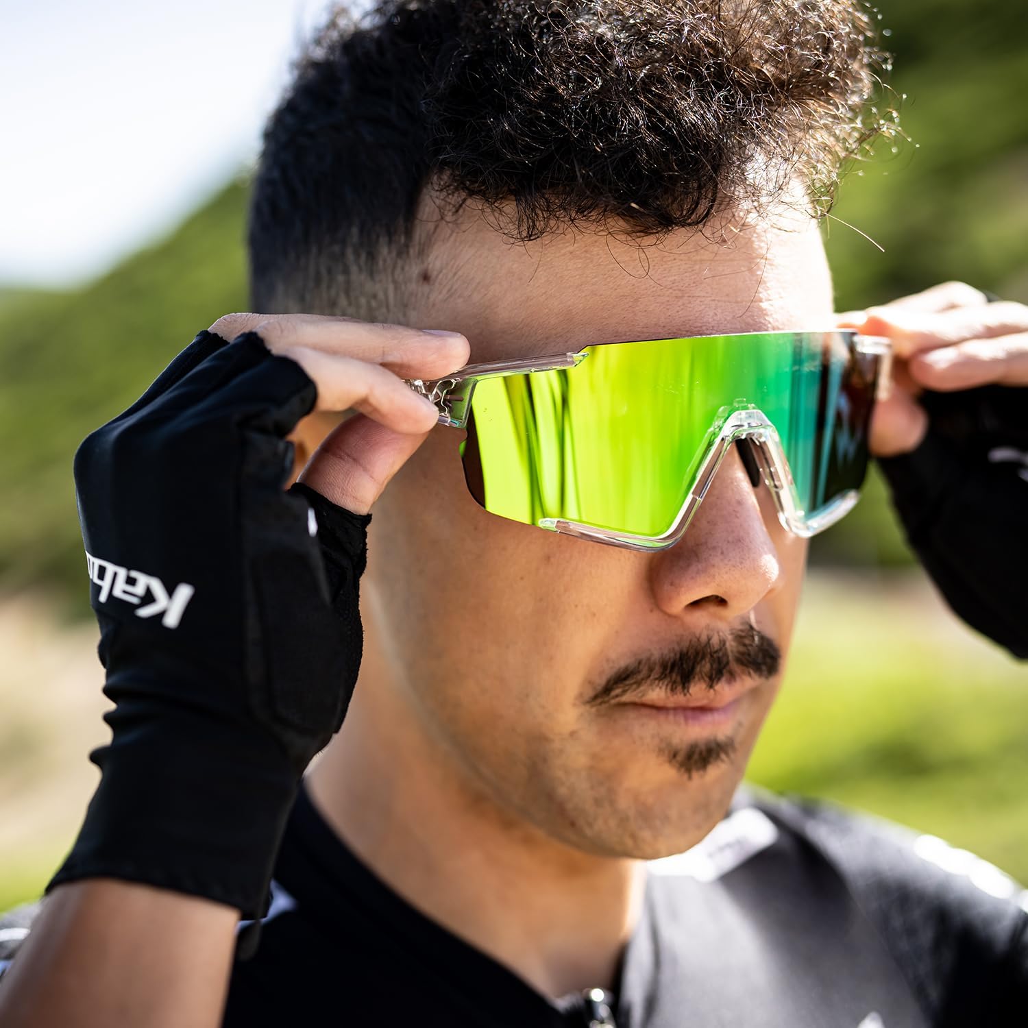 OGK KABUTO Bicycle Sunglasses 122 Crystal Clear/Mauve Green