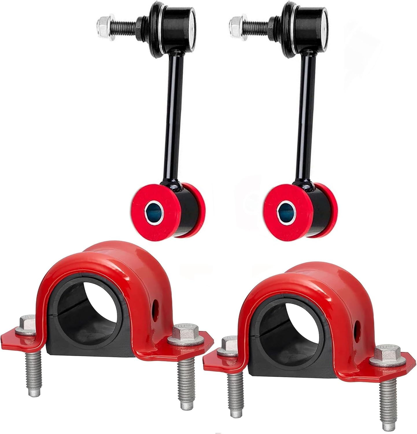Suspension Dudes Code RED Front Sway Bar Stabilizer Link & Bracket/Bushing Kit FITS Wrangler 2007-2018, K750453 K7352 52110141AB - Bushings Made in The USA