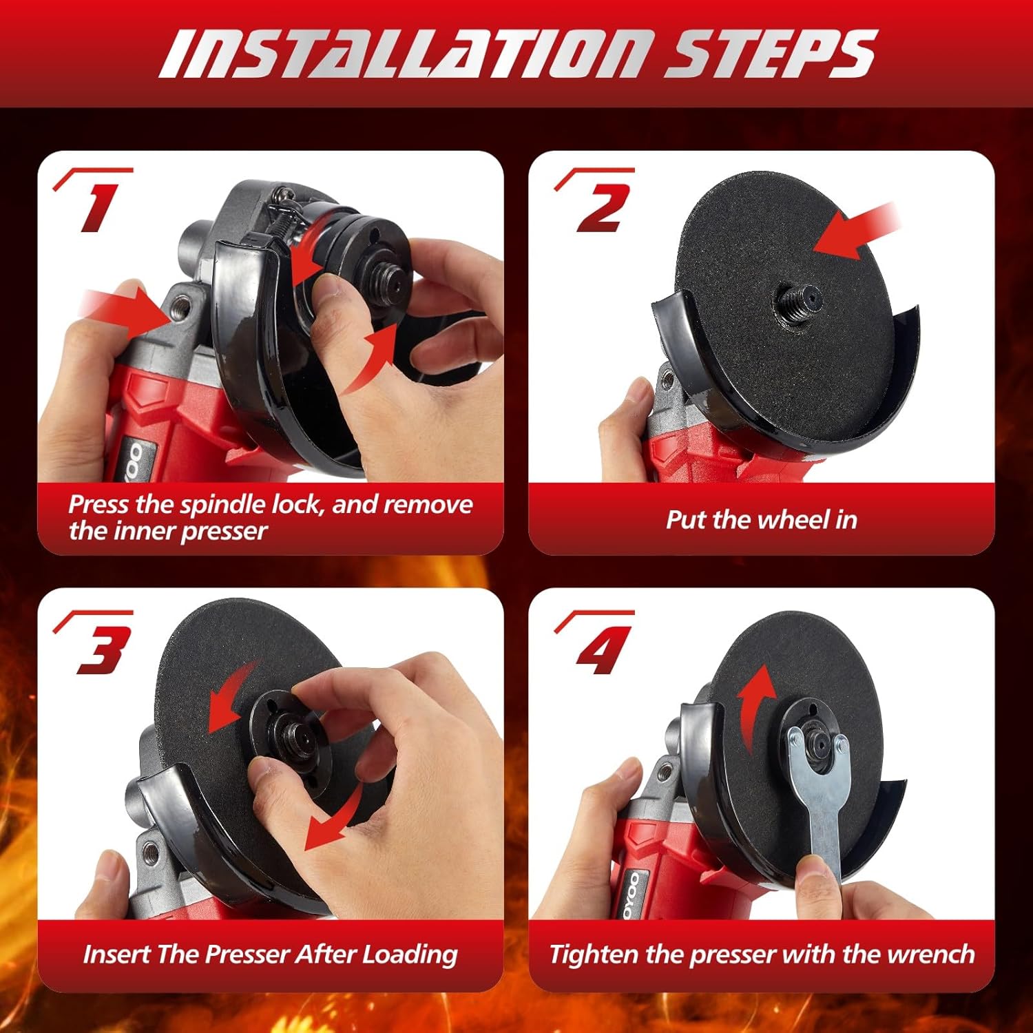 Cordless Angle Grinder 4-1/2 inch, Compatible with Makita 18V Battery, Power Electric Angle Grinder Tool with Handle, Brushless Motor for Cutting, Grinding, Polishing（No Battery）
