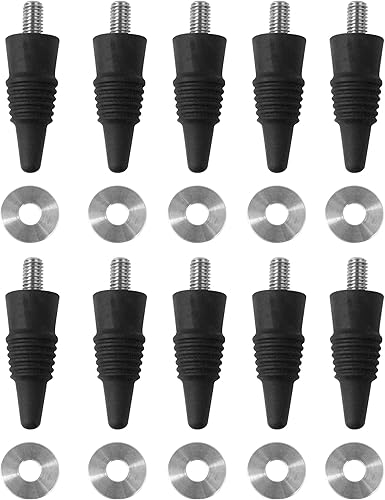 Tapón de botella de silicona con poste roscado de 38 pulgadas x 16 tpi para fijar asas hechas a mano o torneadas (negro, 10)