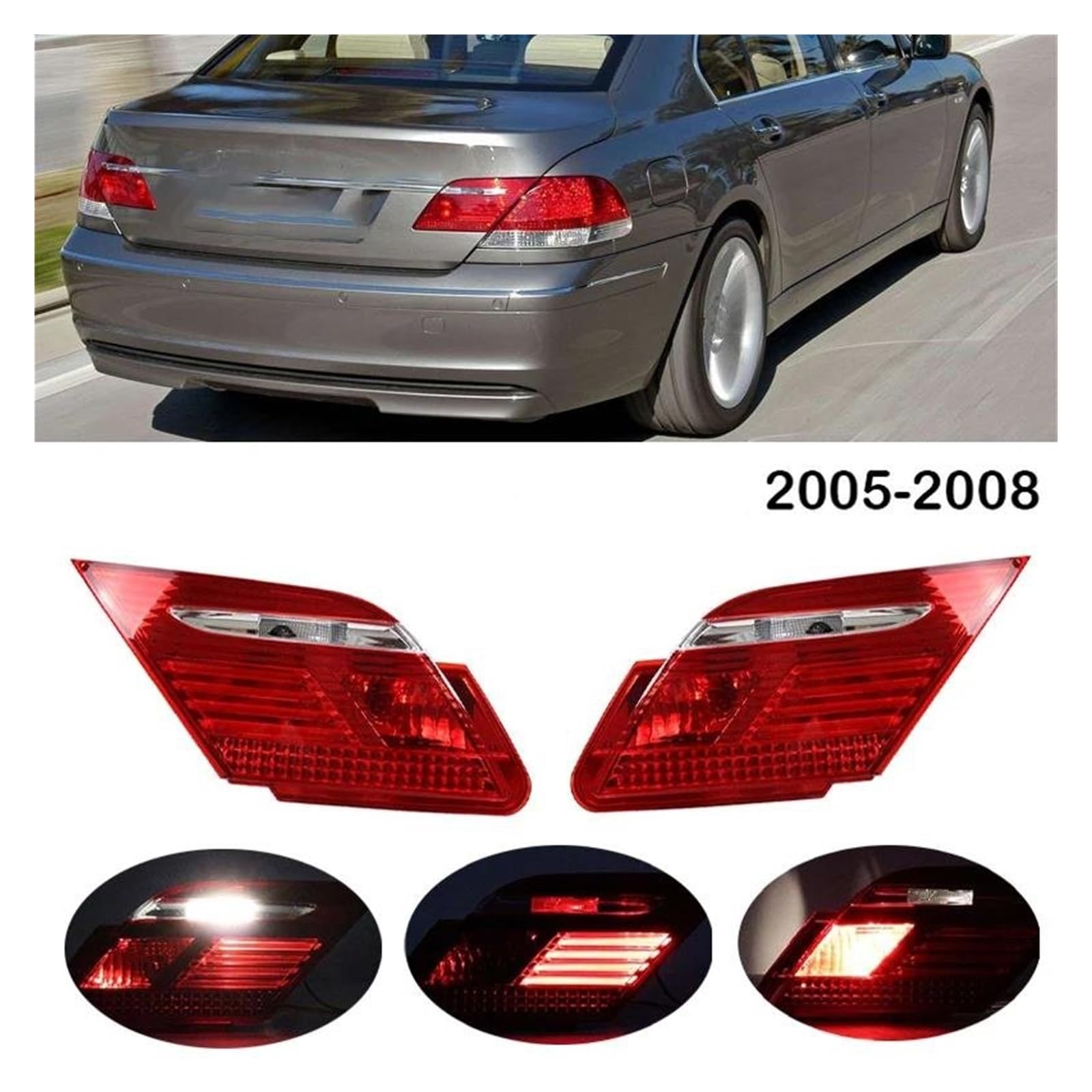 Luces Freno Traseras Para serie 7 E65 E66 2005-2008 conjunto de lámpara luz trasera LED interior coche freno trasero Intermitentes(bien)