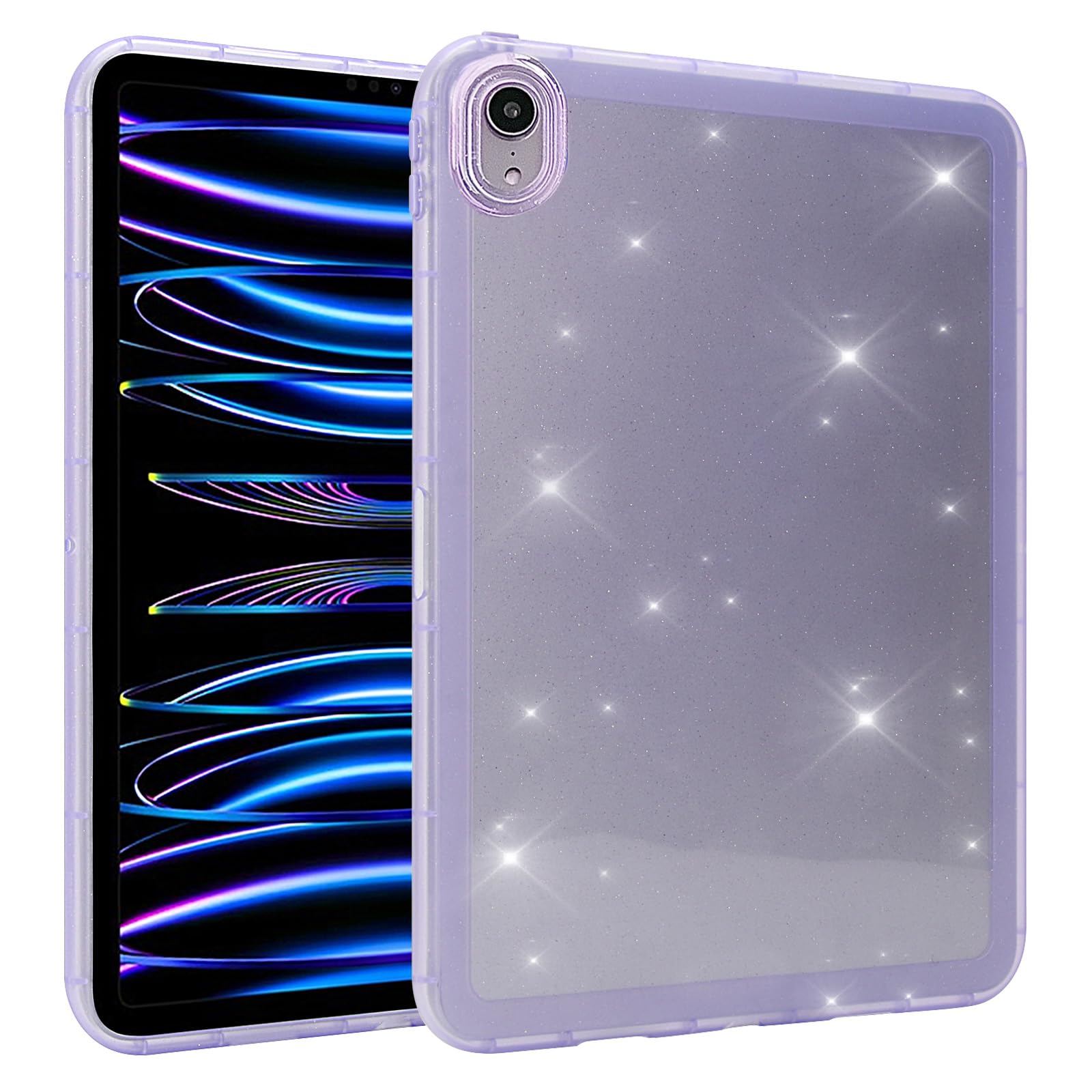 Dteck for iPad 10.2 Inch Case,iPad 9th 8th 7th Generation Case 2021/2020/2019,Clear Slim Glitter Bling Sparkle Kid Girls Women Full-Body Protective