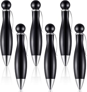 Outus 6 Pieces Short and Fat Ballpoint Pen for Tremor, Arthritis, Parkinson, Big Fat Pens Elegant Black Barrel with Black Ink Mini Ink Pen
