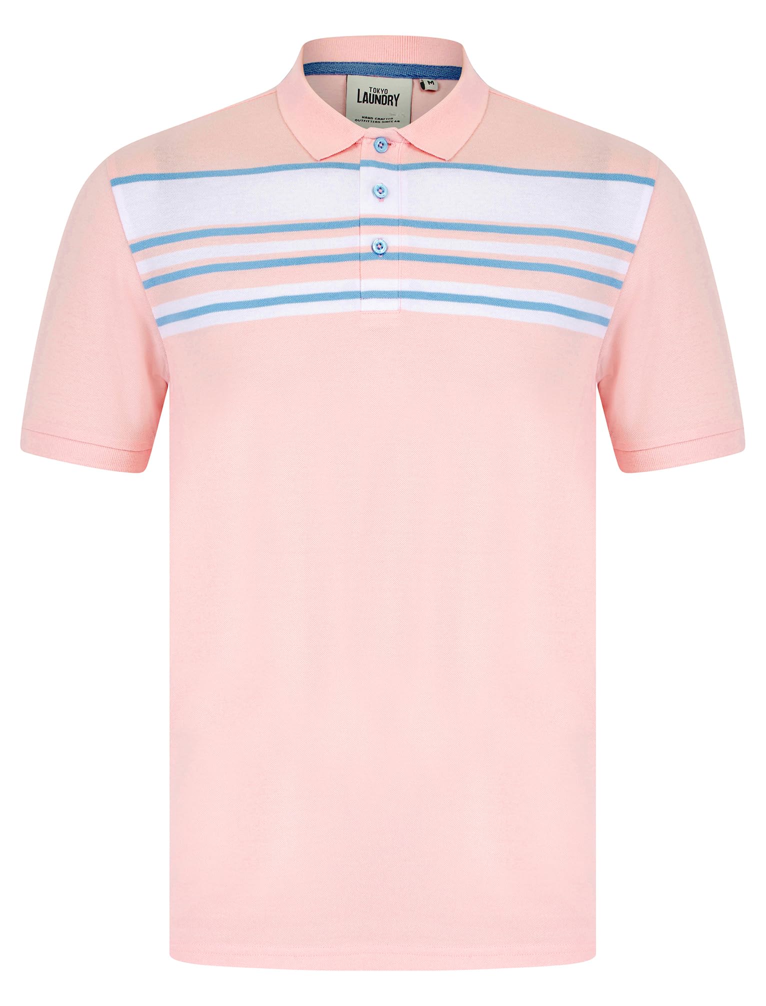 Tokyo Laundry Men's Pinkesque 'Hayden' Yarn Dyed Stripe Cotton Pique Polo Shirt