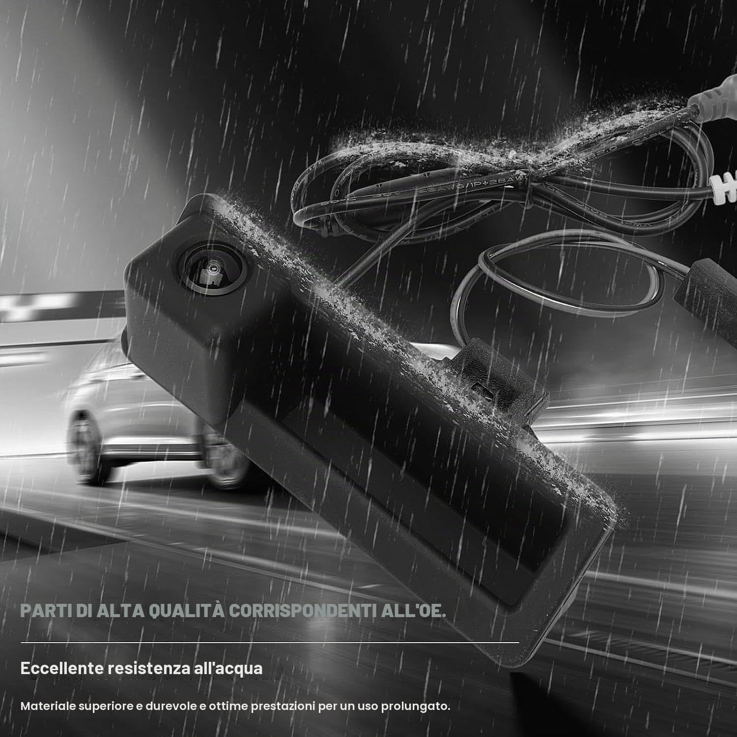 Telecamera posteriore con avviso per BMW, 1080P 170° HD AHD, telecamera posteriore per retromarcia, kit pulsante maniglia per BMW E60 E61 E82 E88 E90 E91 E92 E92 E93 X5 E70 X6 E71 E72 X1 E84