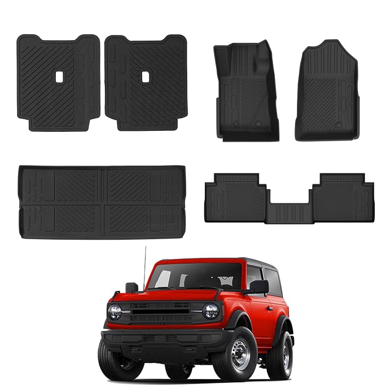 Kit de tapetes e revestimentos para porta-malas Rongtaod para Ford Bronco 2 portas 2021 a 2026, em TPE, 6 peças