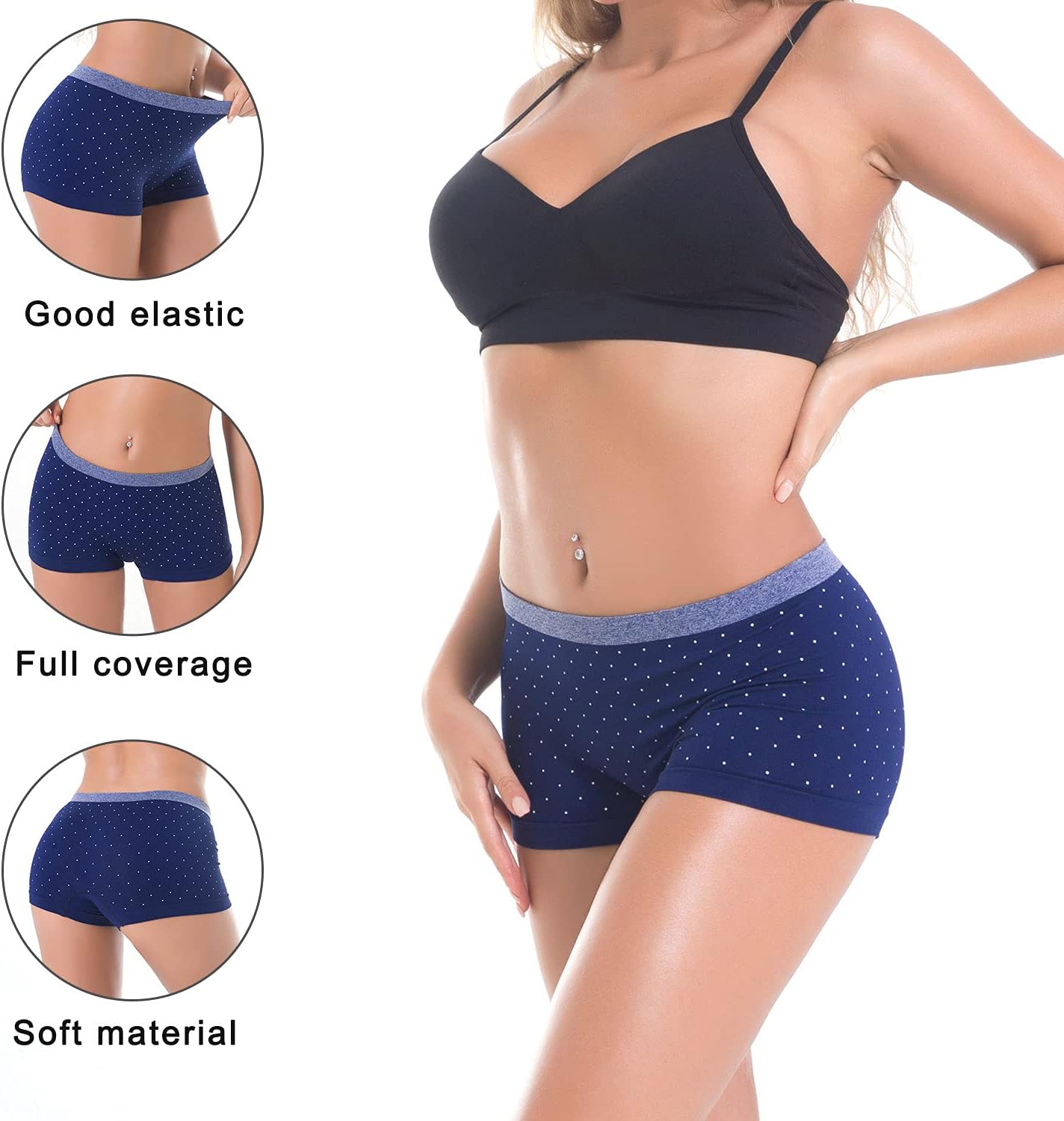 DEEP TOUCH Women Boyshort Underwear Seamless Boxer Panties No Show BoyShorts Panty Breathable Stretch Boxer Briefs for Ladies - Image 3