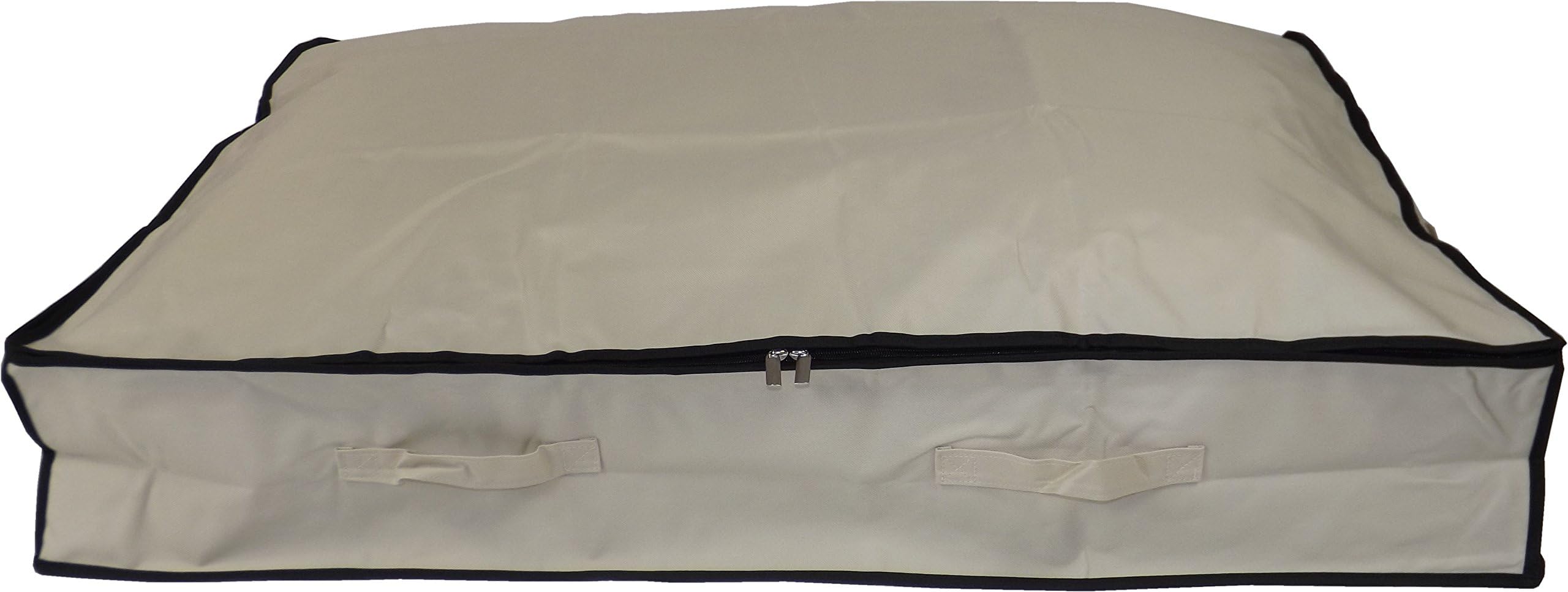 NeusuBeige Underbed Storage Bag - Extra Large 130 Litres 96x78x18cm - With Zip-up Lid - Heavy Duty Polyester Under Bed Storage for Duvets, Linens, Clothes, Shoes