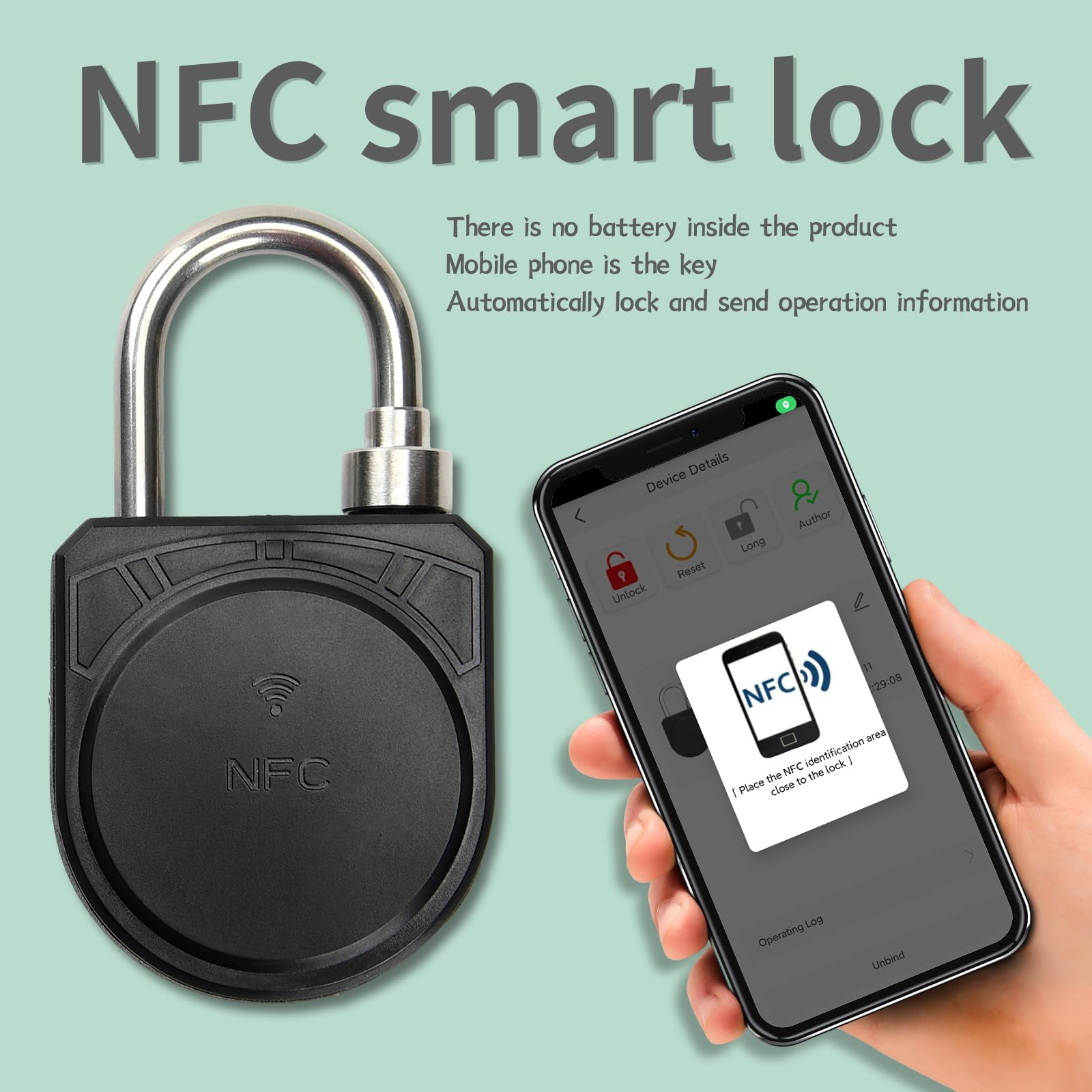 Amazon.co.jp: バッテリー不要のNFC南京錠、スマートキーレスモバイル