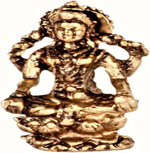 Purpledip Rare Miniature Statue Goddess Lakshmi (Laxmi): Unique Collectible Gift (11176)