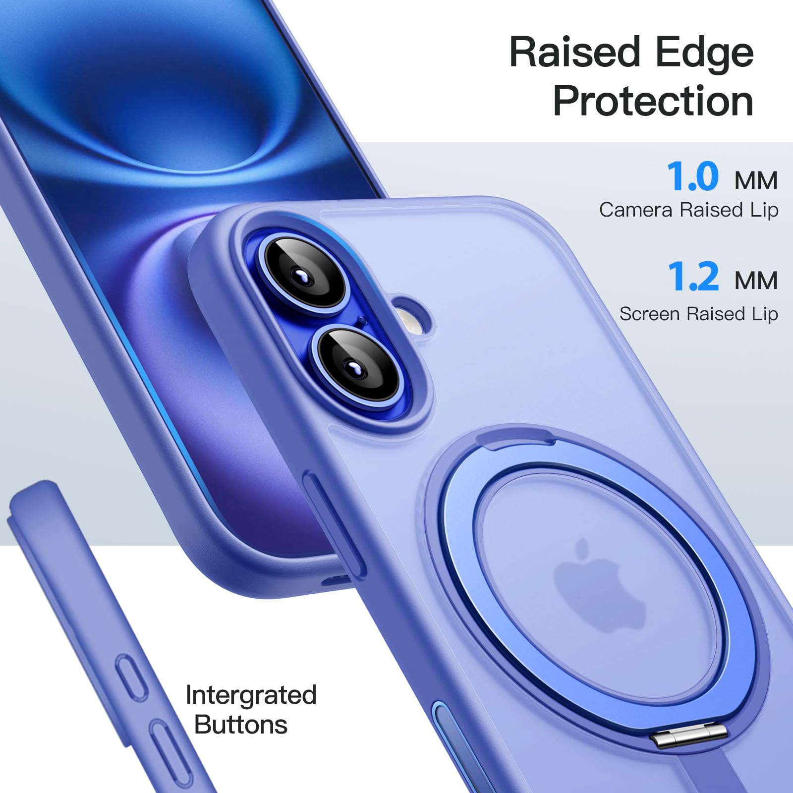 JETech Handyhülle Für IPhone 16e 6,1 Zoll Mit 360° Drehbarem Ring & Ständer – MagSafe Kompatibel