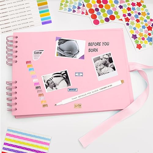 Miniatura 6 de EVNEED Álbum de fotos de 11.5 x 8.5 pulgadas, libro de invitados de boda, aniversario, álbum de recortes, álbum de fotos de boda con kit