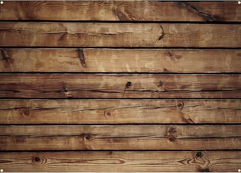 Peryiter Wood Backdrop Wooden Wall Background Rustic Backdrop Durable Polyester Fabric Photography Supplies for Party, Wedding Baby Photoshoot10 x 8ft,Brown