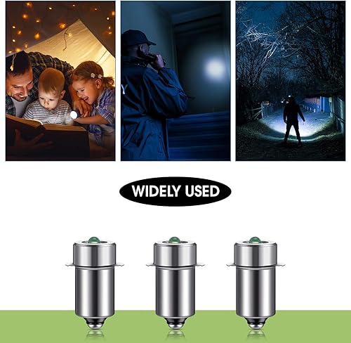 Miniatura 6 de Honoson 3 piezas 3-6v bombilla LED bombilla de repuesto 3w dc3v P13.5s LED linterna reemplazo