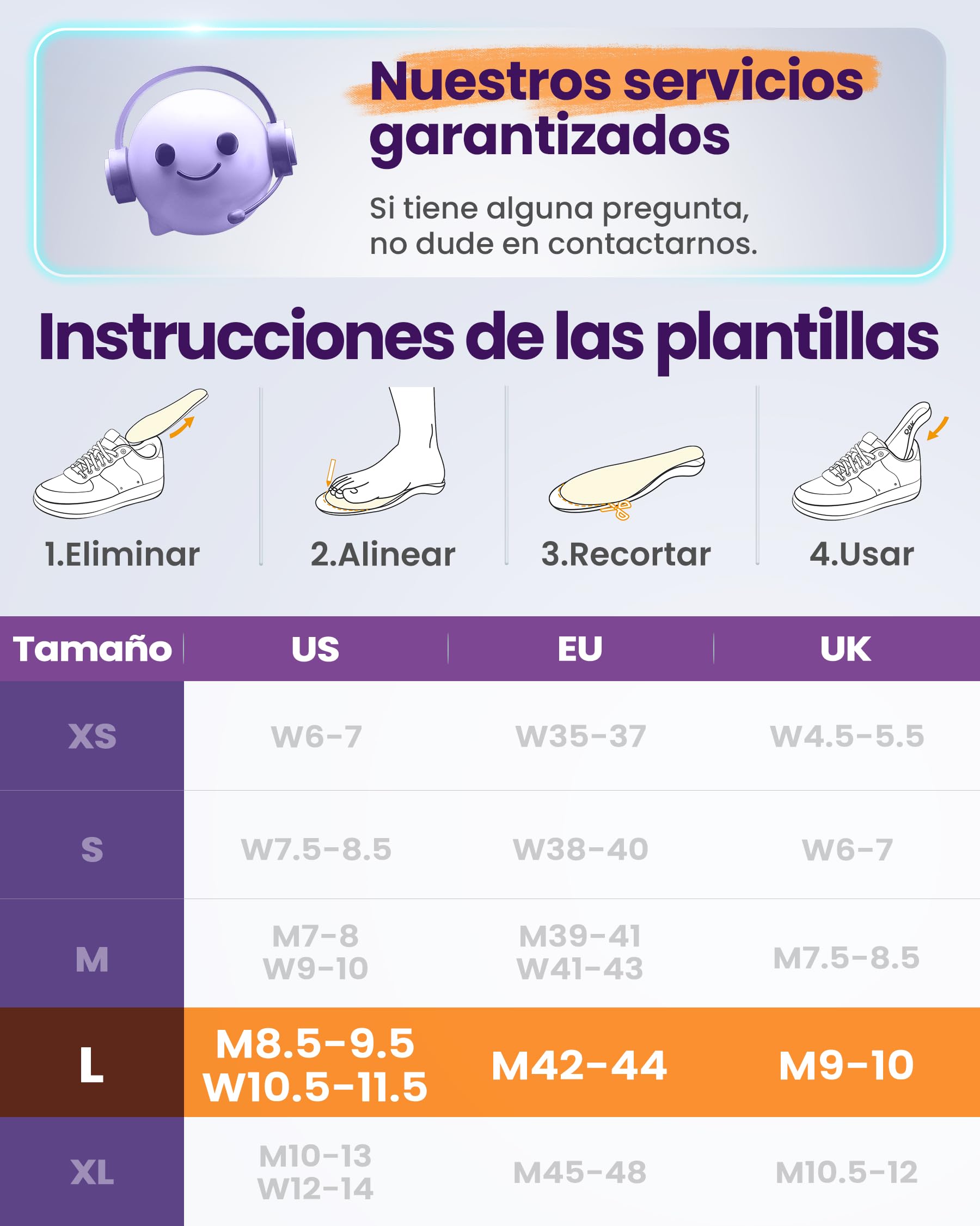 QBK Plantillas Ortopedicas para Pie Cavo con Pronacion, Fascitis Plantar, Soporte del Arco