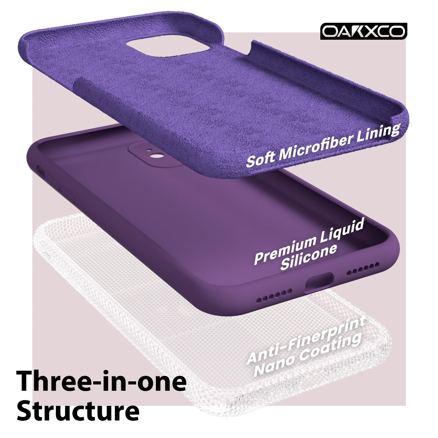 oakxco for iPhone 16 Pro Max Case Liquid Silicone, Soft Rubber Gel Elegant Aesthetic Basic Simple Cover, Cute Thin Slim TPU Matte Solid Color Plain Smooth Case for Women Girl, Light Pink — view 1771