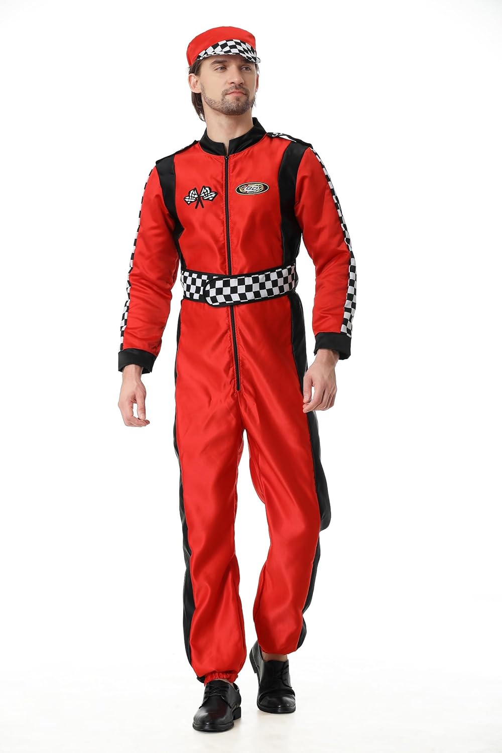 Colorful House Men Racer Costume Adult Race Car Driver Halloween Costume Outfit One Piece Racing Suit - Image 6