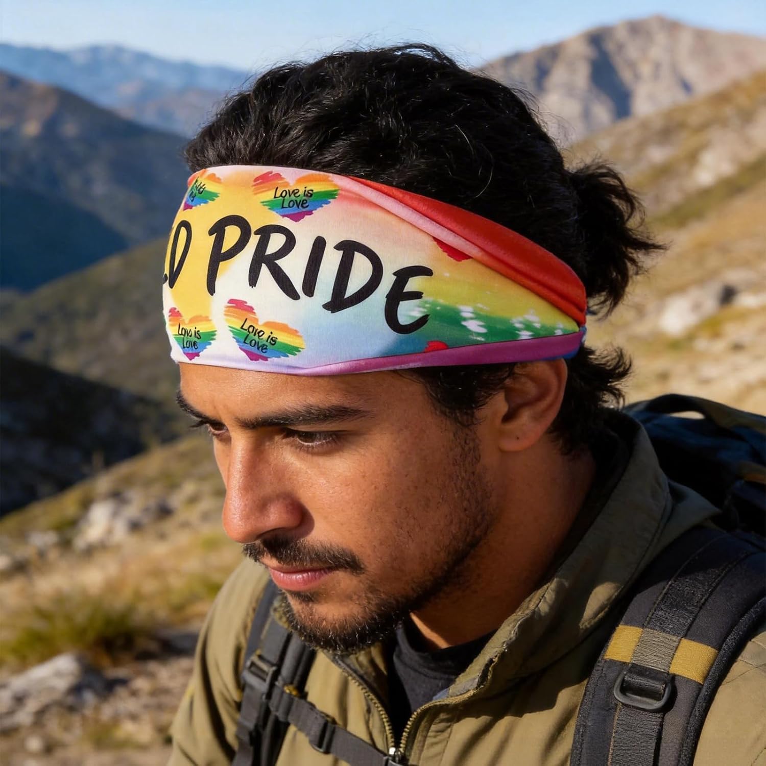 Rainbow Pride Headbands Elastic Breathable Athletic Sweat Headband for Workout Sports & Pride Parade