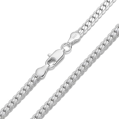 Italian Sterling Silver S925 Retro Chain Necklace for Men, Vintage Style Jewelry Gift