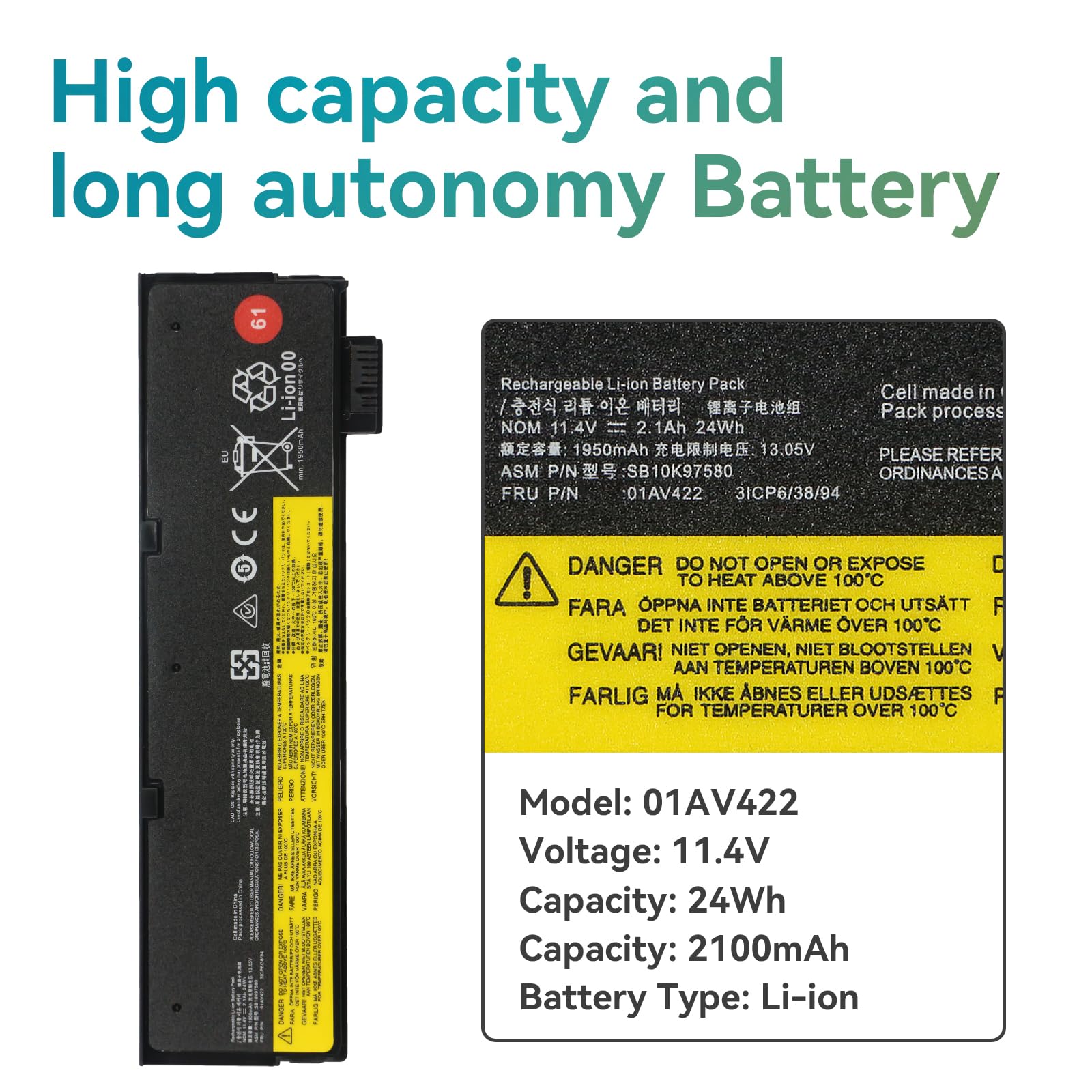 akku Für Lenovo ThinkPad Laptop 01AV423 01AV425 - 61 24Wh - T470 T480 akku Für Lenovo ThinkPad Laptop 01AV423 01AV425 - 61 24Wh - T470 T480