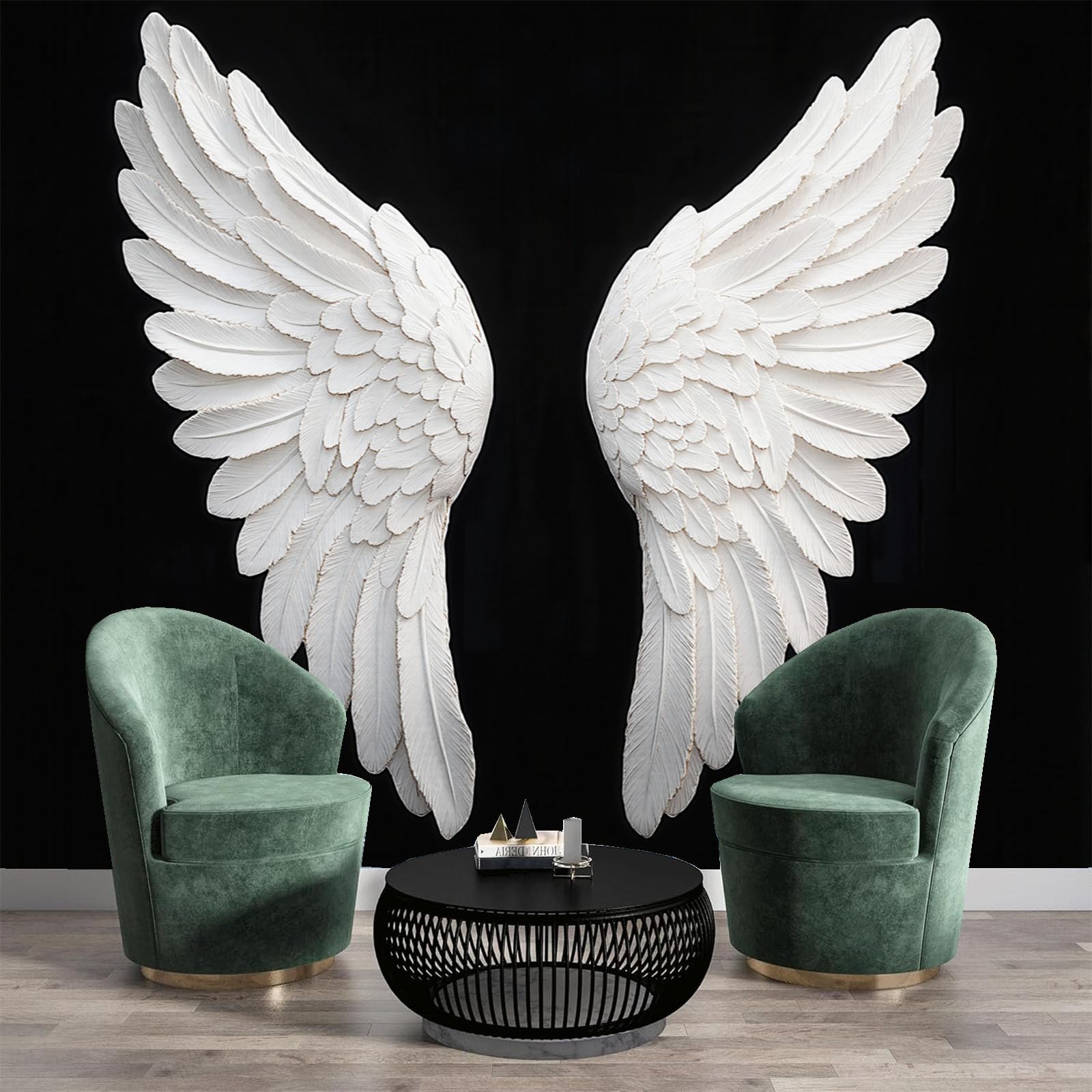Papier peint panoramique Ailes D'Ange 3D poster mural soie luxe 450 x 315 cm