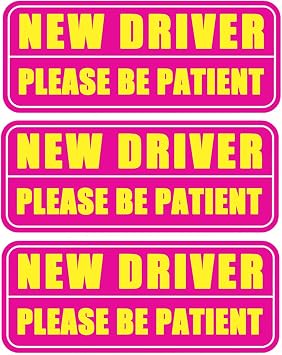 New Driver Car Magnet for Car, 3 Pcs Magnetic Learner Driver Sign for Car, Be Patient New Driver Magnet Reflective & Waterproof, Yellow