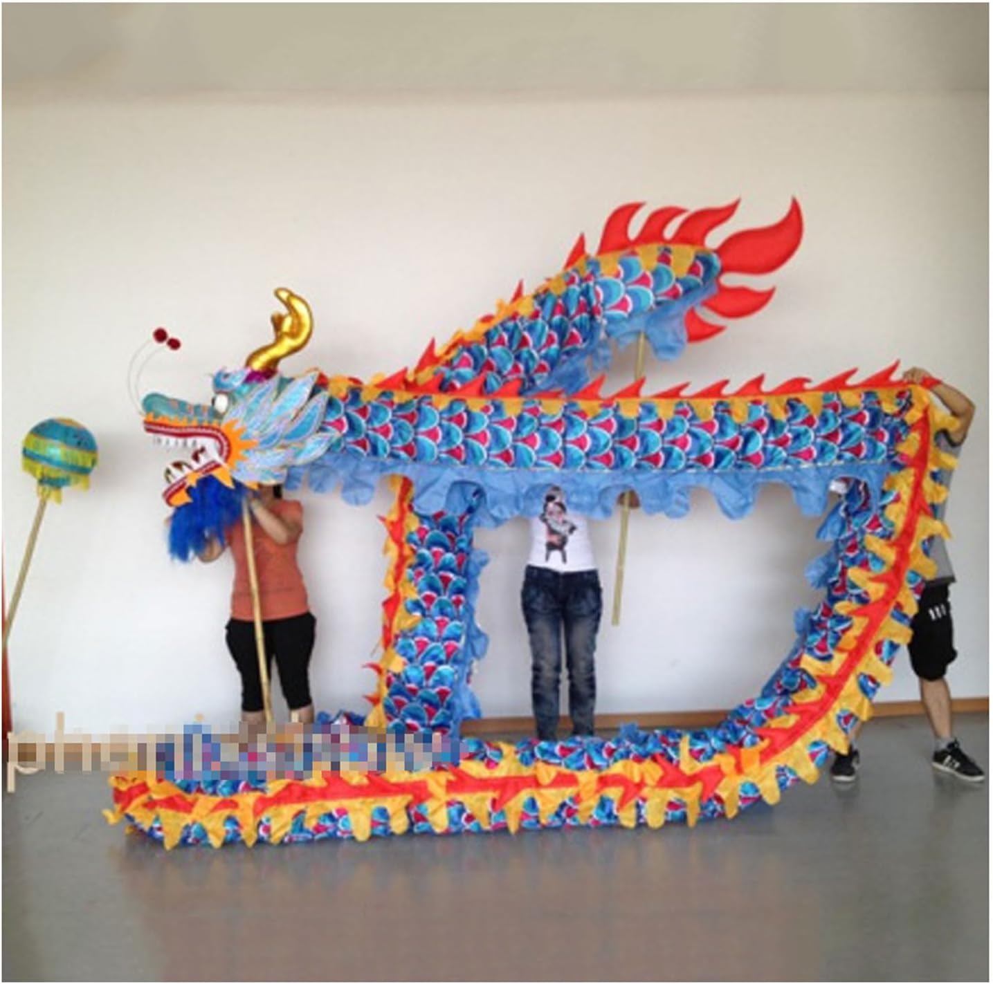 Dragon Dance Costume for 6 Players Adults Chinese New Year Lion Dance Halloween Festival Christmas Party - 10m Props
