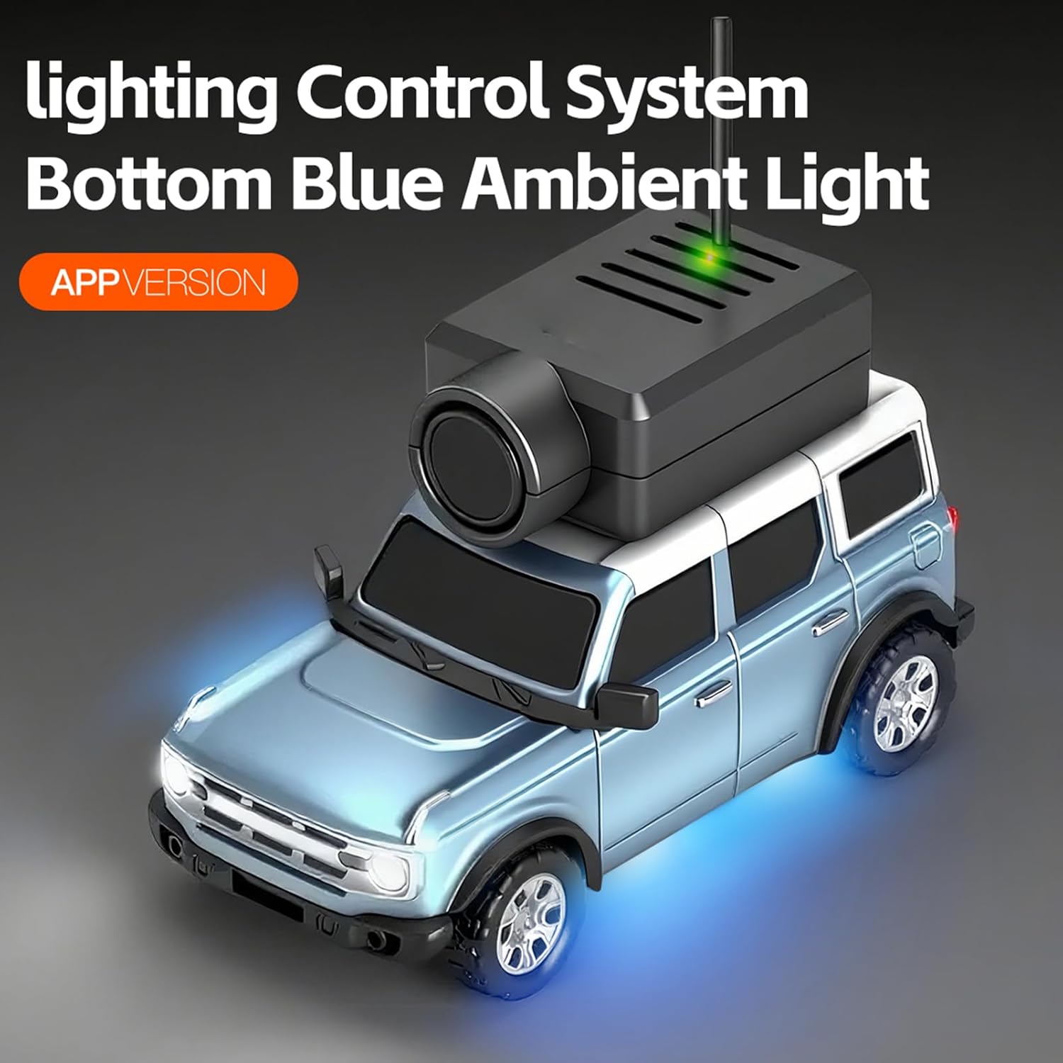 GoolRC WLtoys 6405 Mini RC Car, 2.4GHz 1:64 Scale FPV Remote Control Car with Camera 720P and Gyro, APP Control Vehicle with LED Lights for Adults, Without Remote Controller (Blue)