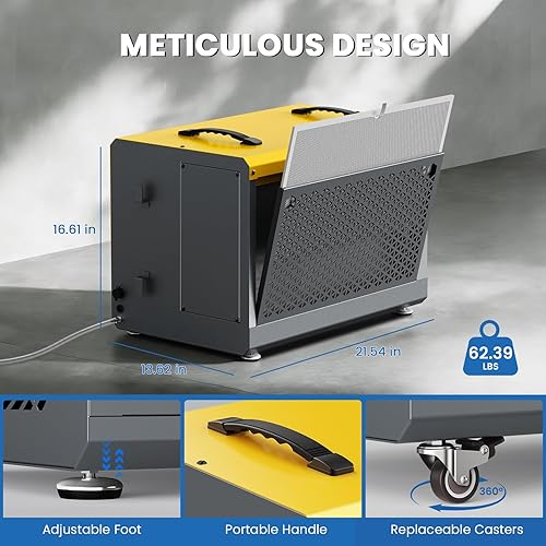 Miniatura 5 de Deshumidificador comercial con bomba, deshumidificadores Sijipt de 145 pintas para sótano, deshumidificador industrial con manguera de drenaje para