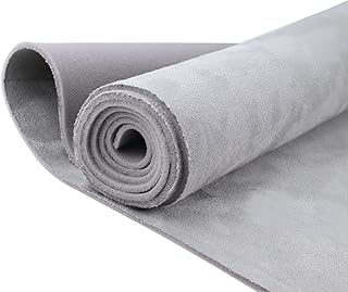 Kefly Light Gray Suede Headliner Fabric 96" L × 60" W with Foam Backing, Automotive Interior Auto Roof Replacement Material for Car, SUV, Boat, Pickup, Truck, RV, Home Repair