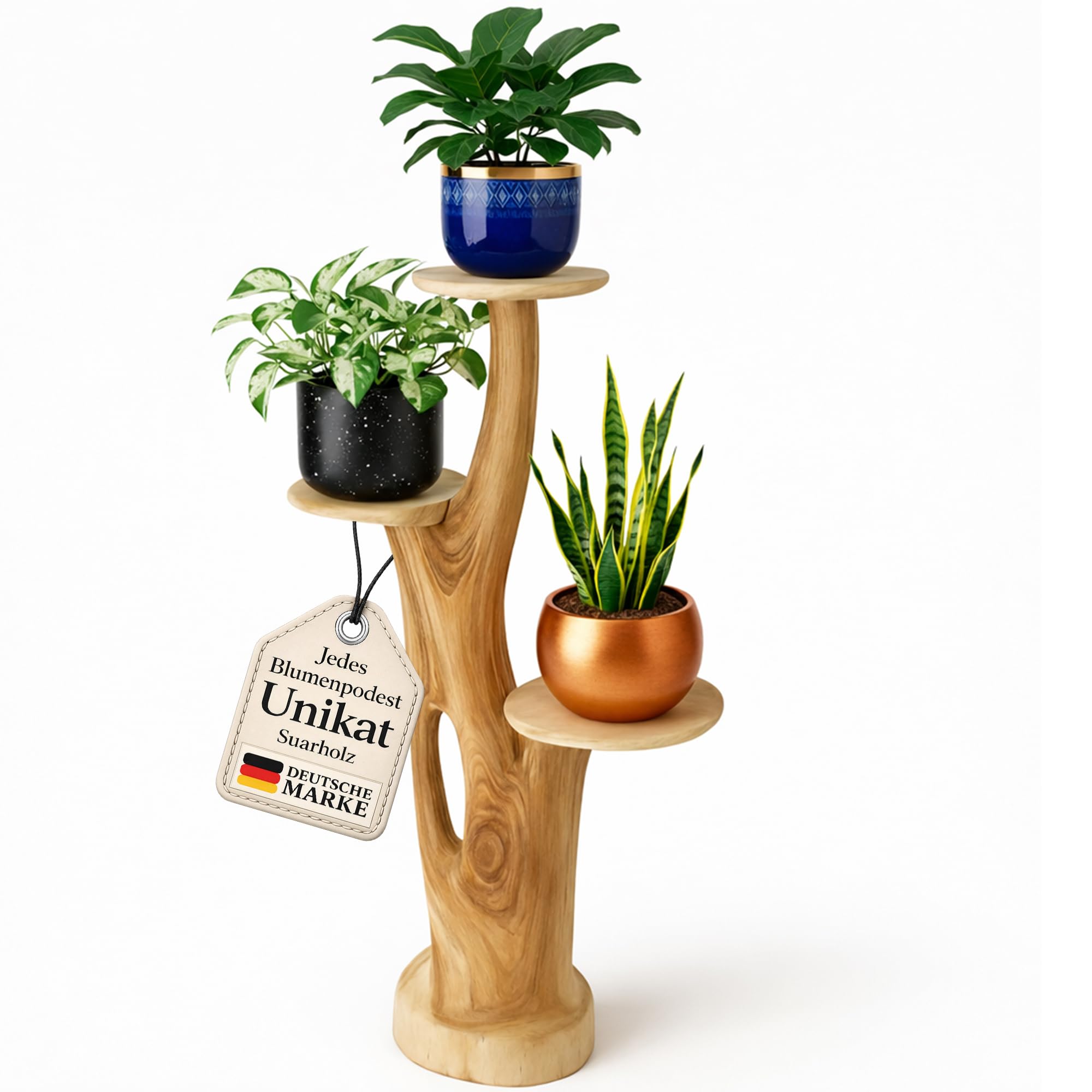 My-goodbuy24 Blumenstnder Blumentreppe aus Massivholz Suar