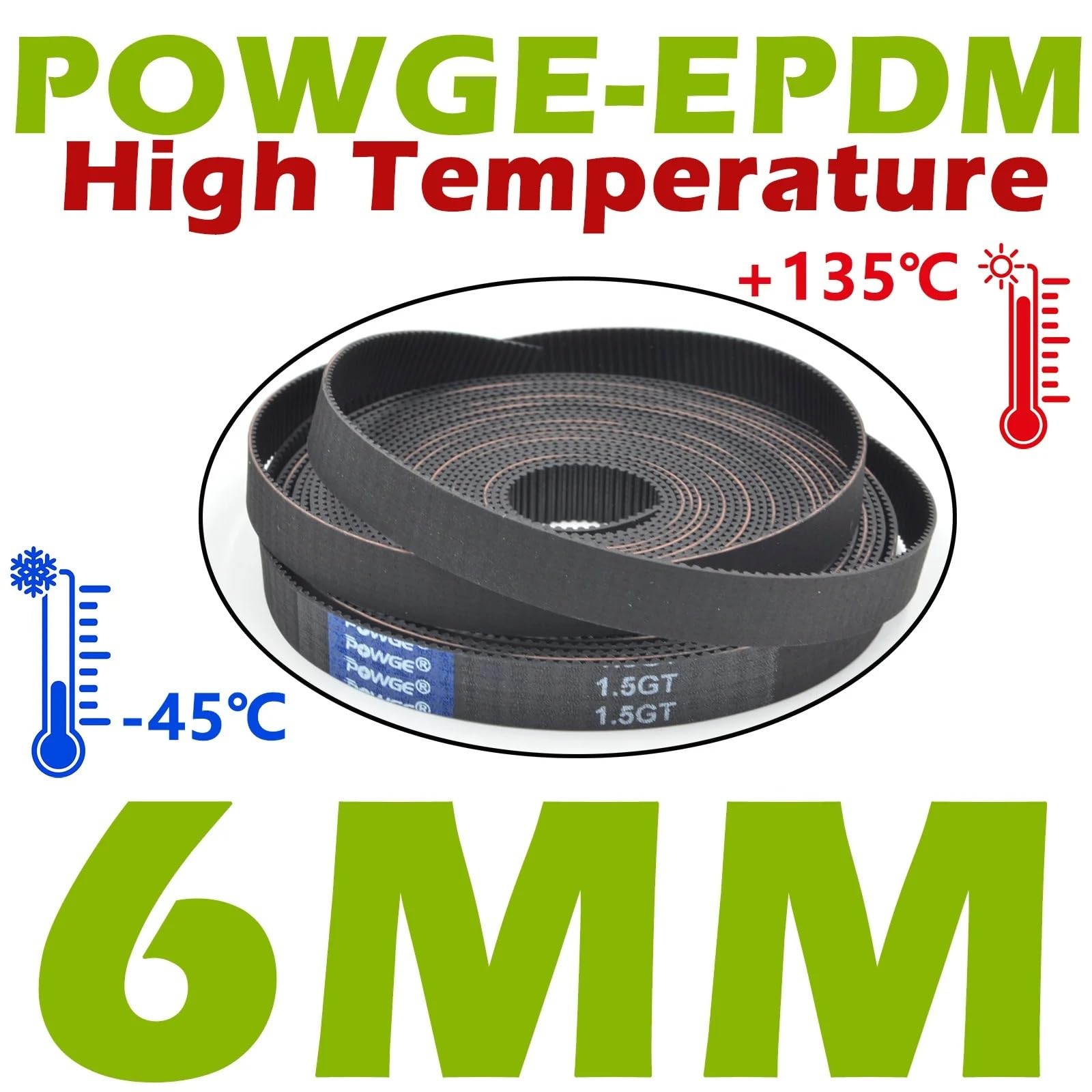Antriebsriemen RF EPDM Gummi Samll Spiel Positionierung Genauigkeit 3D Drucker GT 1,5 GT 1,5 M Offene Zahnriemen Breite 6mm/9mm Zahnriemen
