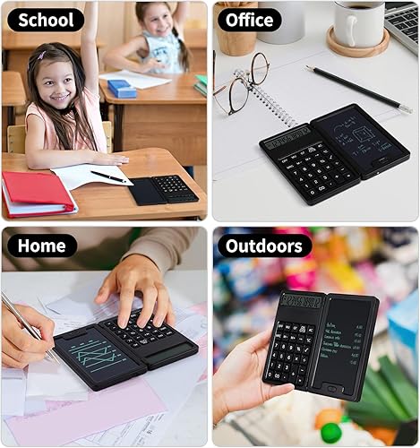 Miniatura 7 de Desk Portable Basic Calculator, Small Mini Calculators with Writing Notepad and Stylus, More Lightweight and Portable, 12Digit Large Display
