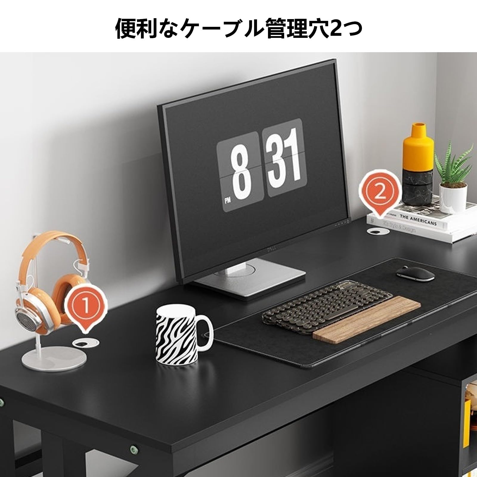 Amazon.co.jp: MTIETEME 机 パソコンデスク pcデスク 木製ライティング 