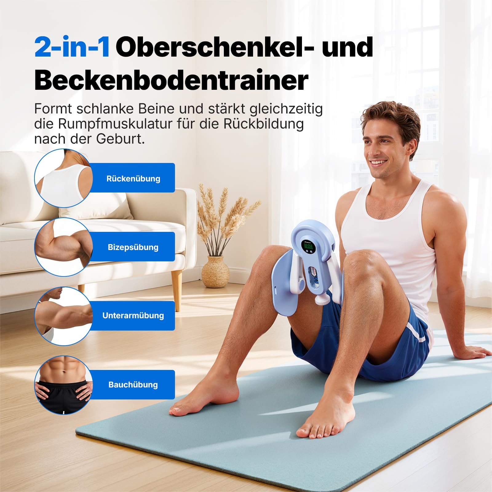 MERACH Thigh Master Oberschenkeltrainer – Beintrainer mit Zähler 400 N 600 N Widerstand 360° Verstellbar, Beckenbodentrainer für Männer und Frau Beckenbodentrainer Fitnessgeräte für Zuhause