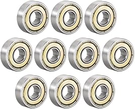 uxcell 607ZZ Deep Groove Ball Bearing Double Shield 607-2Z 80017, 7mm x 19mm x 6mm High Carbon Steel Z1 Bearings (Pack of 10)