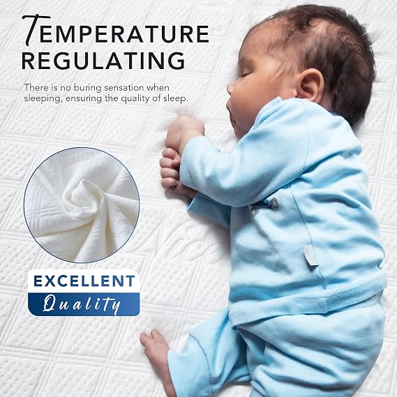 King Size Waterproof Mattress Protector,Bamboo Mattress Pad Cover Fitted Deep Pocket,3D Air Fabric Breathable Bed Mattress Cover Matress Protector King Size Soft & Noiseless White