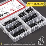 Hilitchi M6 120Pcs Black Hex Socket Head Screws Bolts Barrel Nuts Hardware Assortment Kit for Crib Baby Bed Furniture Cots and Chairs (35mm/45mm/55mm/65mm/75mm-Assortment Kit)