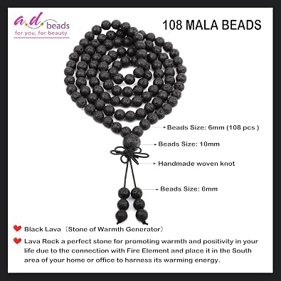 AD Beads 6mm 8mm 108 Prayer Mala Jasper Elastic Bracelet - Handmade Yoga Meditation Healing Power Energy Gifts for Unisex Adult.