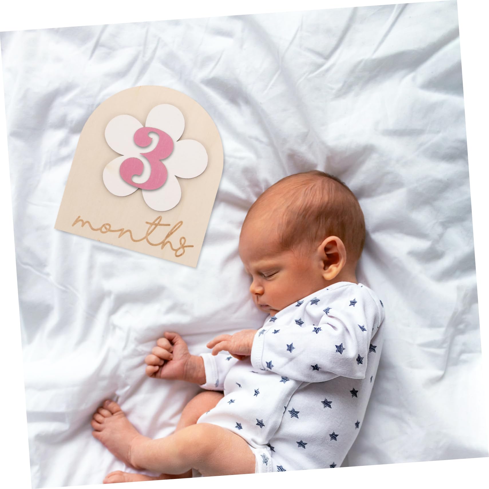 DOITOOL 4 Juegos Tarjeta Bebés de Carteles de Mensuales Decoración Fotográfica de Natural Accesorios Recién Nacidos Showers y Fotografía Infantil