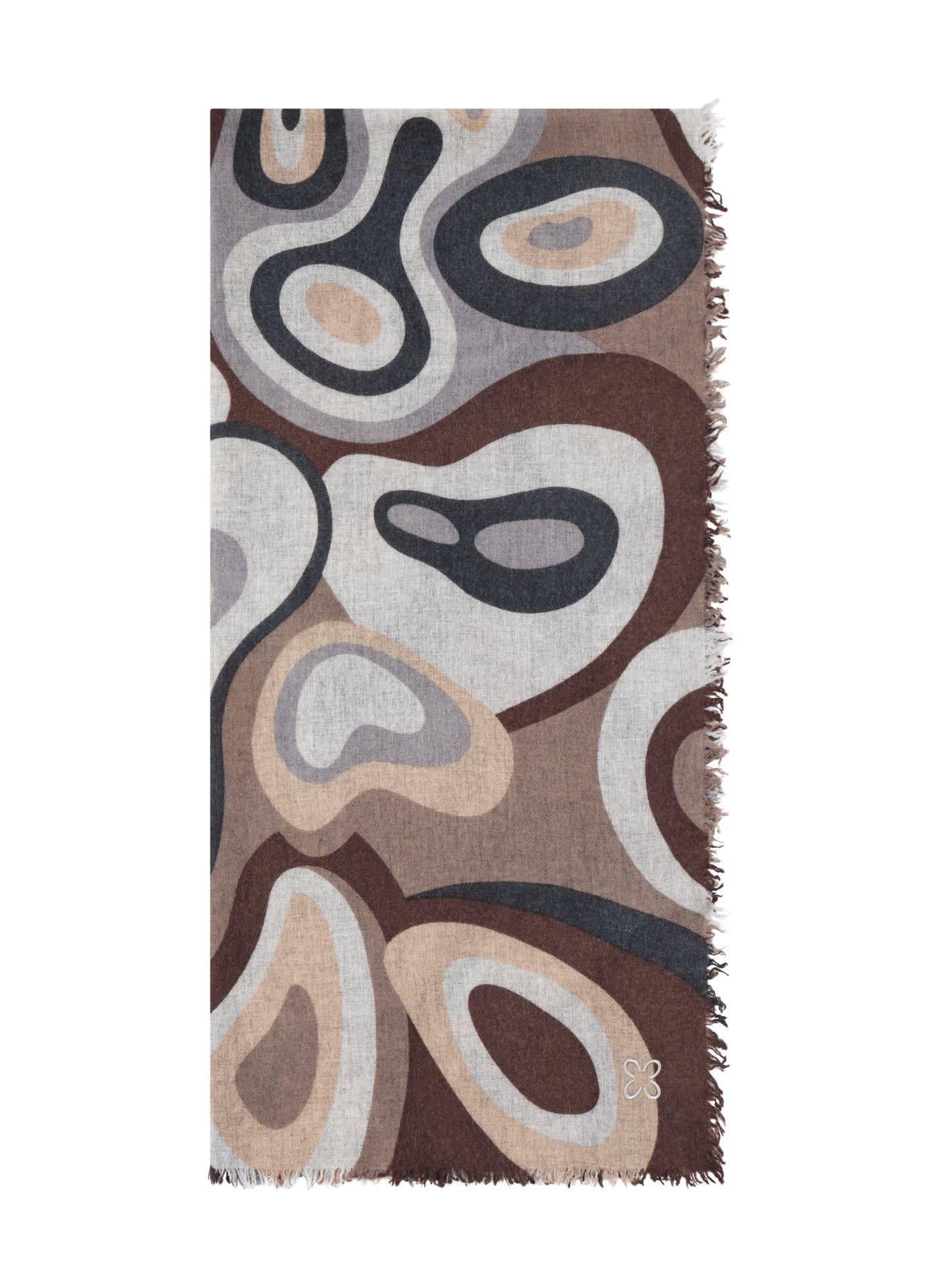 CODELLO Schal aus Woll-Kaschmir-Mischung mit Bubble-Print Farbe grau