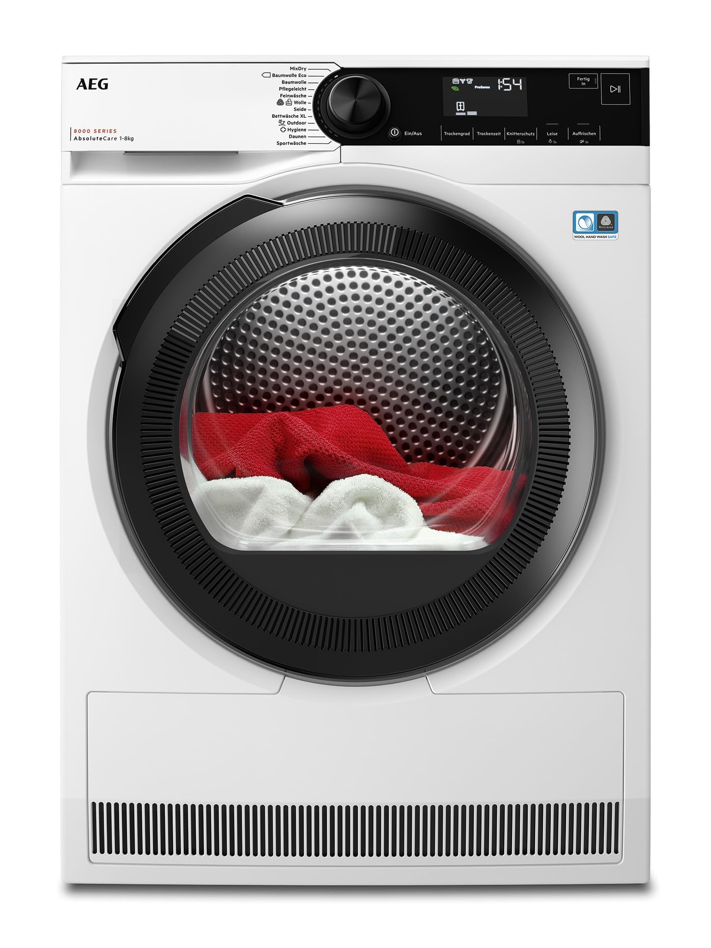 AEG Wärmepumpentrockner 8 kg Serie 8000 AbsoluteCare TR8AMZ68 C Energiesparend Trommelbeleuchtung Knitterschutz Schontrommel