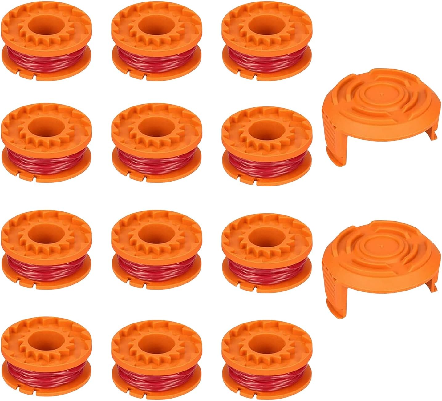 4 Coperture Per Bobina WORX – Ricambio Per WG150 WG151 WG152 WG153 WG154, Installazione Senza Attrezzi In Arancione