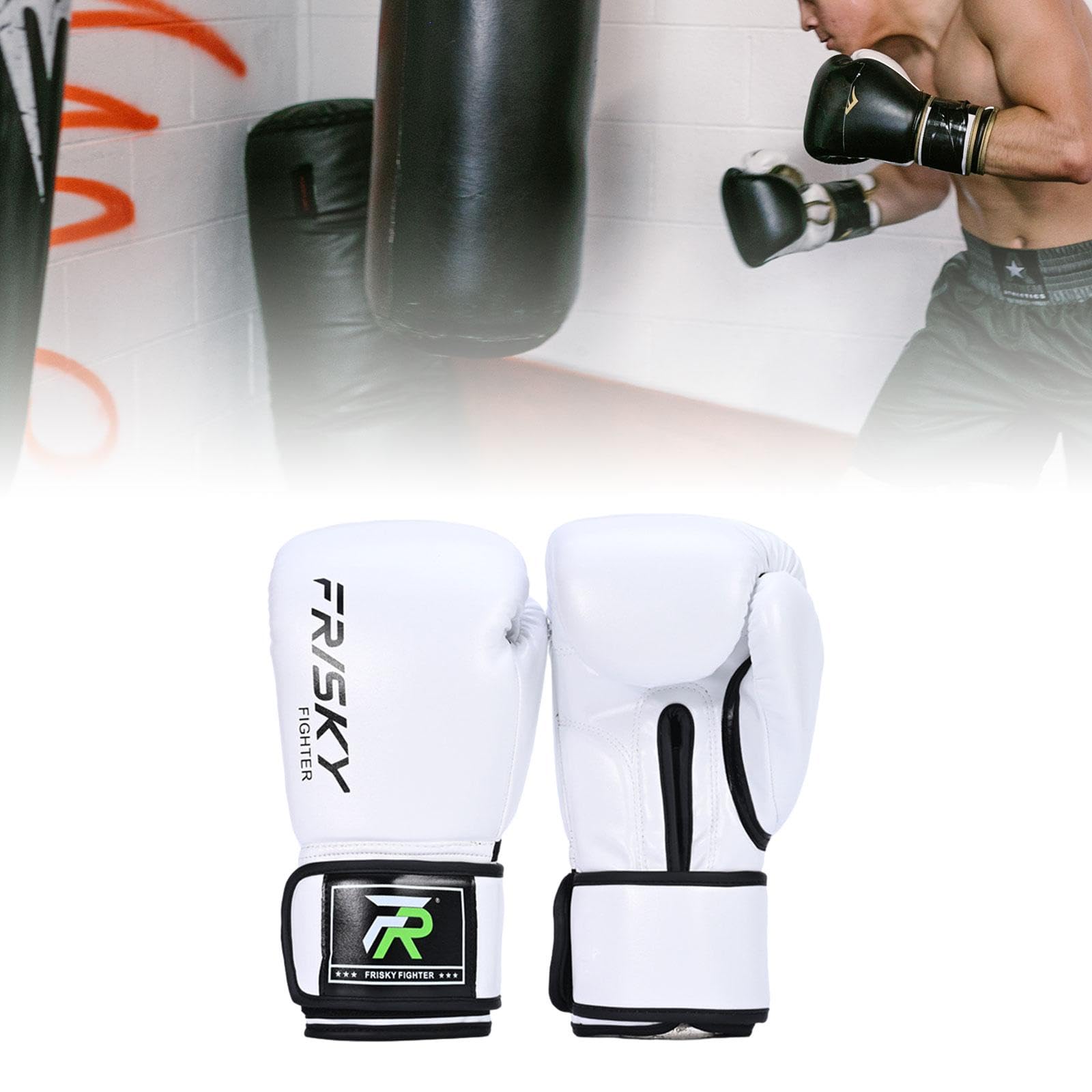 Guantoni da, Attrezzatura per Allenamento Uomo E Donna, Guantoni da, Guantoni da Pugilato per MMA, Sparring, Grappling, Kickboxing, Bianco 12OZ