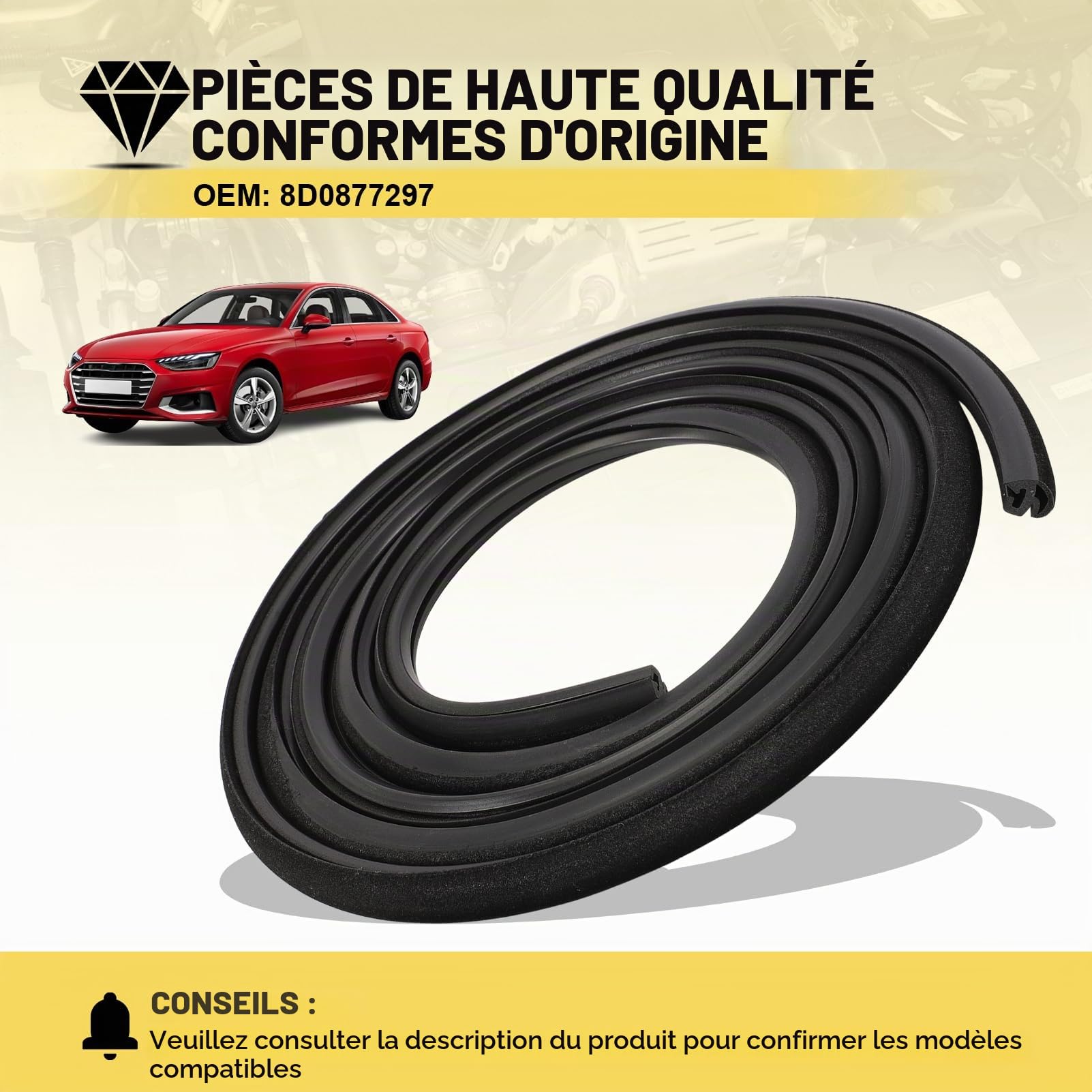 Bandes D'éTanchéIté Joint Toit Ouvrant 8D0877297 Pour A4 Seat Altea Leon Toledo Volkswagen Golf Passat Caoutchouc éTanche