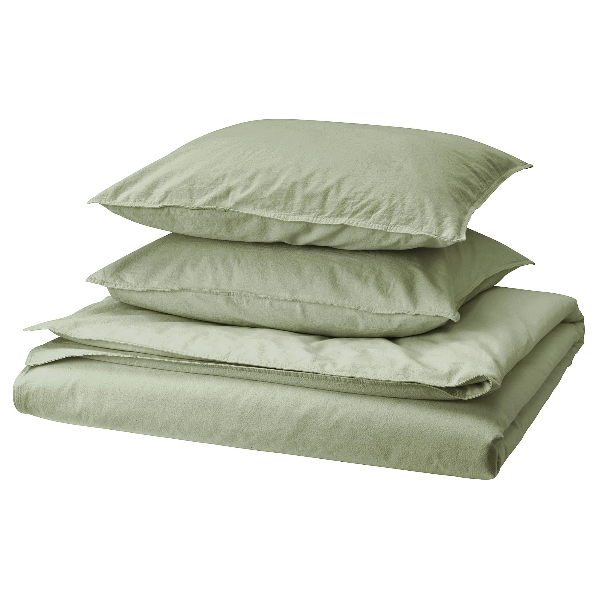 Housse de couette 200x200 cm ÄNGSLILJA gris-vert pour une chambre zen