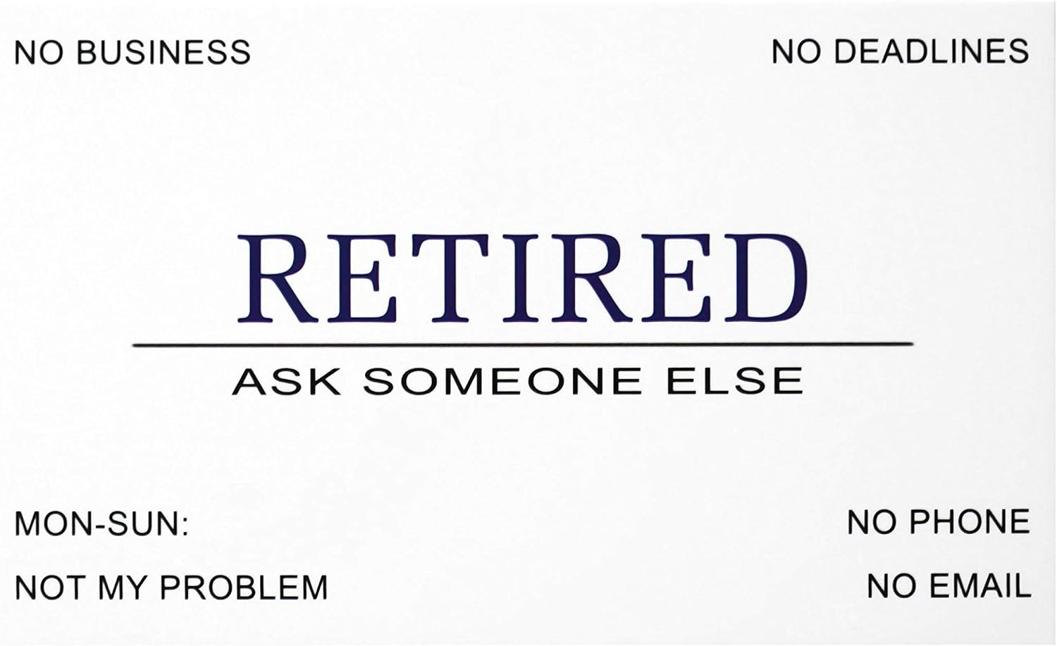 RXBC2011 Retired Business Cards Funny Retirement Gift (Pack of 50/With Gold Stainless Steel Case) For Retired Men Women Coworkers Employees Boss Friend Colleague - Image 3