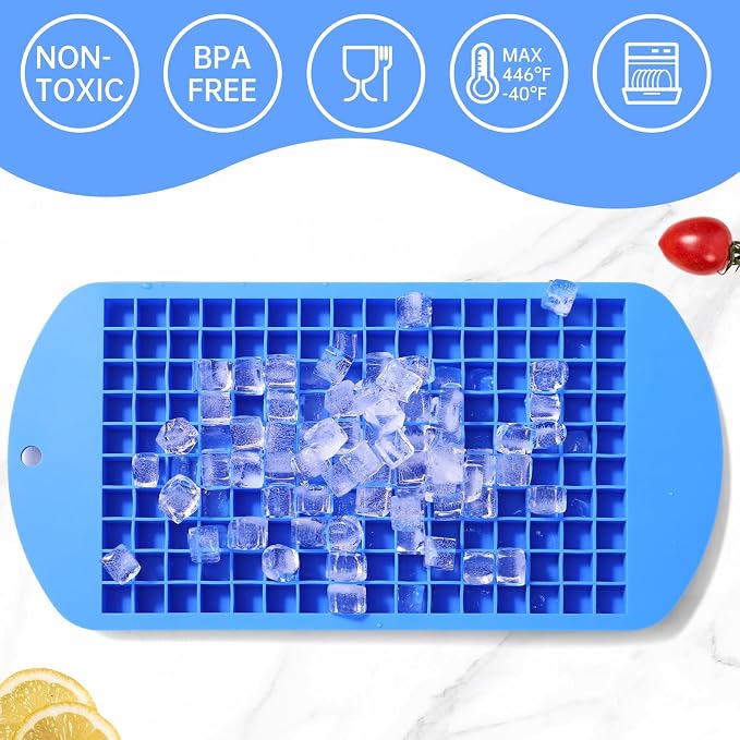 Bandeja de silicona para cubitos mini 160 piezas azul miniatura 4