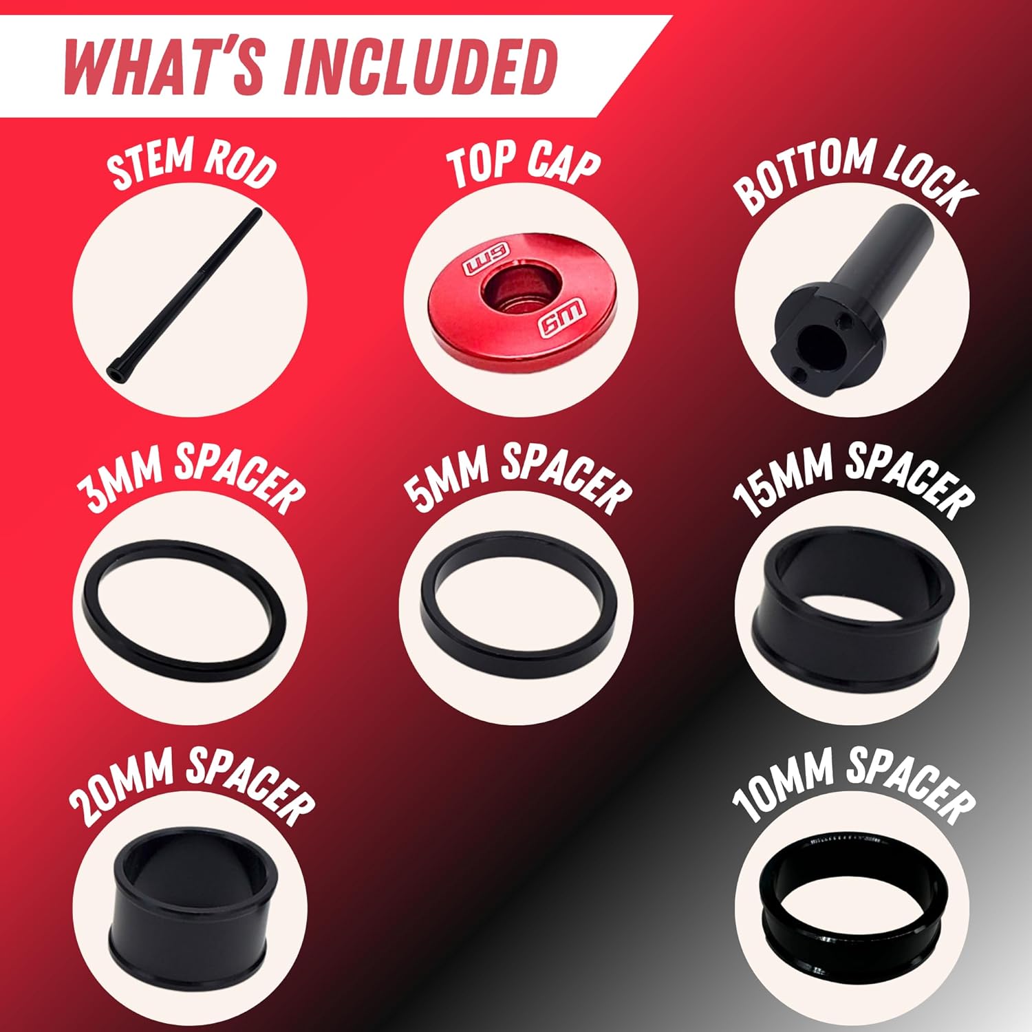 Warp 9 Stem Lock for E-Motos - Talaria, Surron, E-Ride Pro, 79Bike - Handlebar Stem Lock for Bar Mount, Stem Cap, Stem Spacers, Stem Bolt - Multiple Color Options - Electric Bike Part/Black